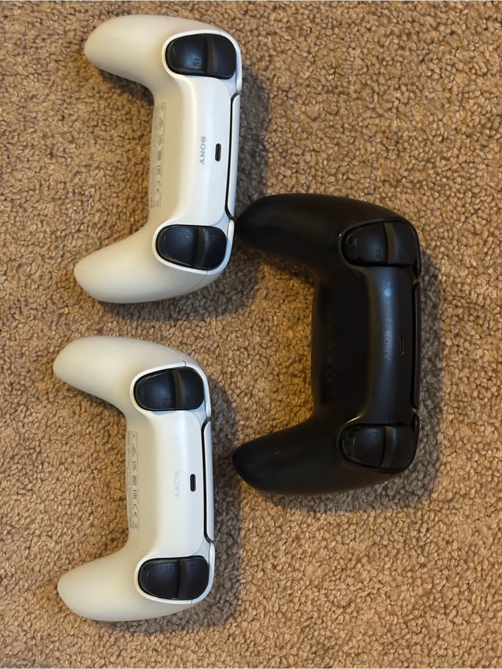Sony PS5 DualSense Wireless Controllers - Black and White Set of 3
